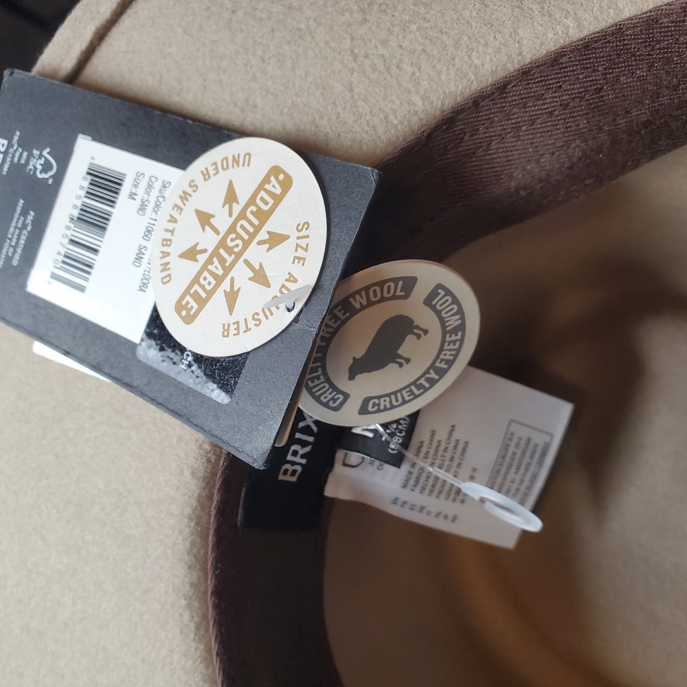 Brixton Messer Western WOOL Sand Color Fedora HAT Womens Nordstrum Medium New - Picture 5 of 10